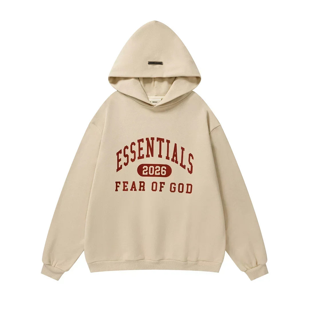 FOG ESSENTIALS American High Street Trendy Brand Sports and Leisure Spring and Autumn Pure Cotton Woolen Hoodie Pants Set for Men (3)