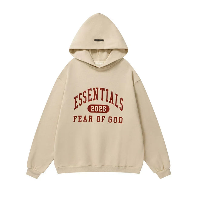 FOG ESSENTIALS American High Street Trendy Brand Sports and Leisure Spring and Autumn Pure Cotton Woolen Hoodie Pants Set for Men (3) Hover Image