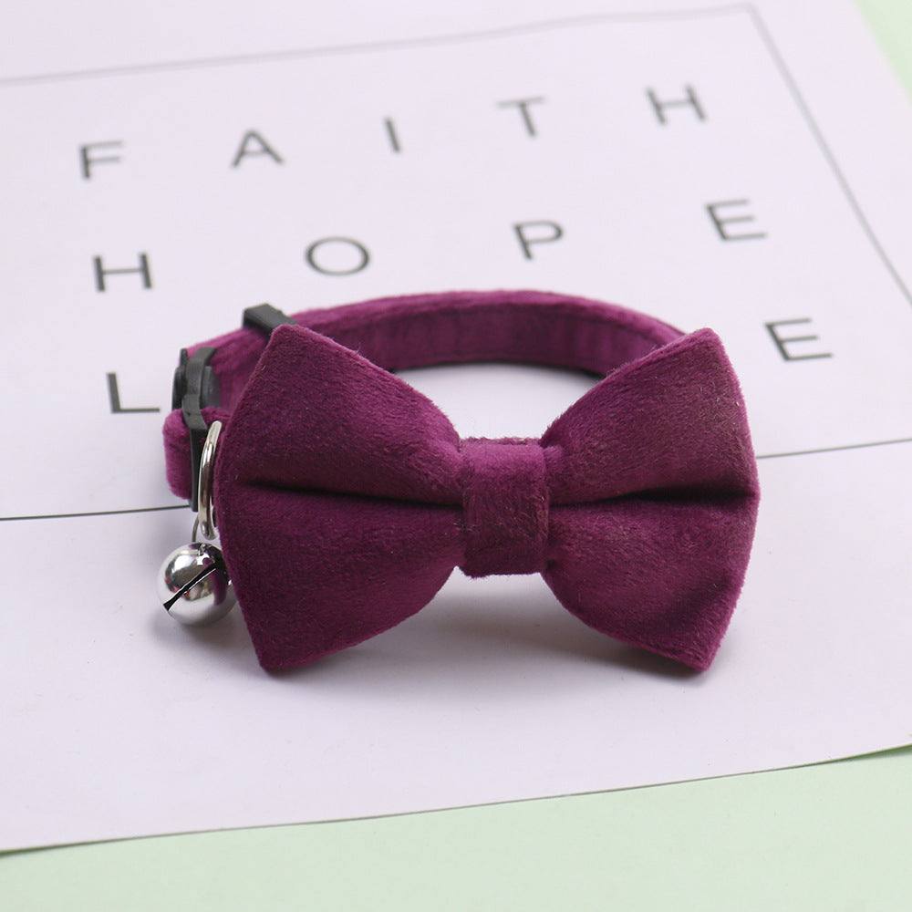 New Pet Bow Collar Velvet