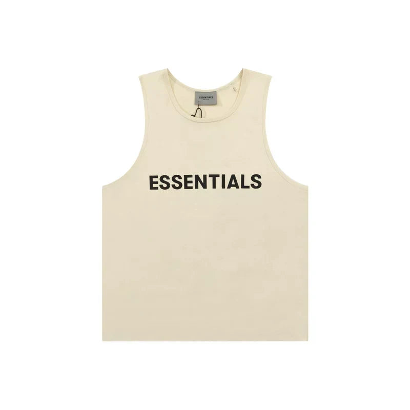 FOG short sleeved FEAR OF GOD double line ESSENTIALS chest letter sleeveless vest base shirt men's T-shirt (2)