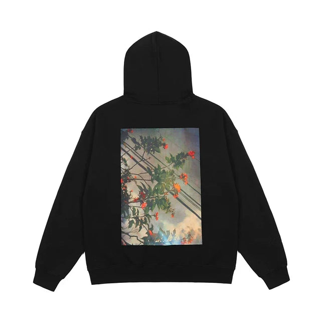 FOG double line heavyweight high street trendy brand hooded sweatshirt with plush loose sweatshirt jacket suitable for men and women, youthful and popular style (13) Hover Image