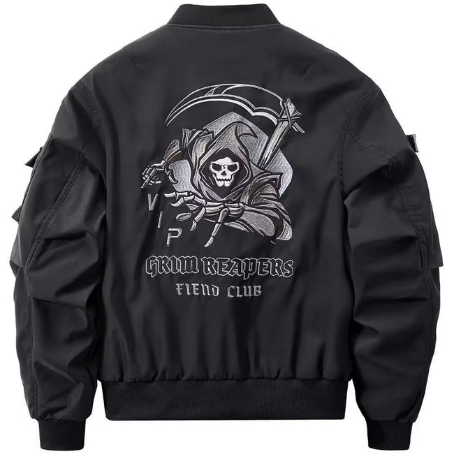 Grim Reapers Graphic Bomber Jacket Hover Image