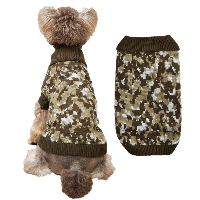 Autumn And Winter Popular Christmas Hooded Camouflage Dog Pet