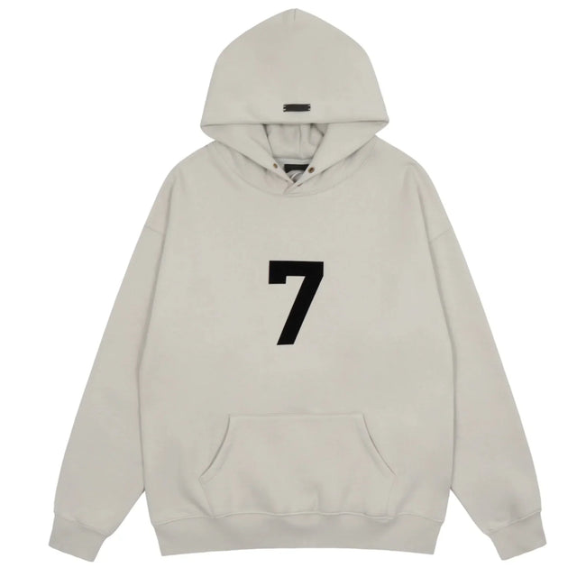 FOG double line heavyweight high street trendy brand hooded sweatshirt with plush loose sweatshirt jacket suitable for men and women, youthful and popular style (9) Hover Image