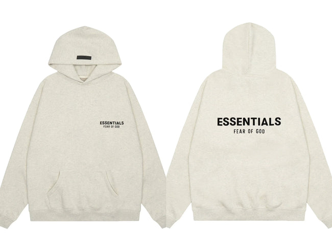 FOG double line heavyweight high street trendy brand hooded sweatshirt with plush loose sweatshirt jacket suitable for men and women, youthful and popular style (21) Hover Image