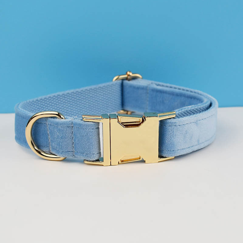 Sky Blue Dog Collar Leash Harness