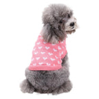 Autumn And Winter Warm Red Pink Love Dog Clothes