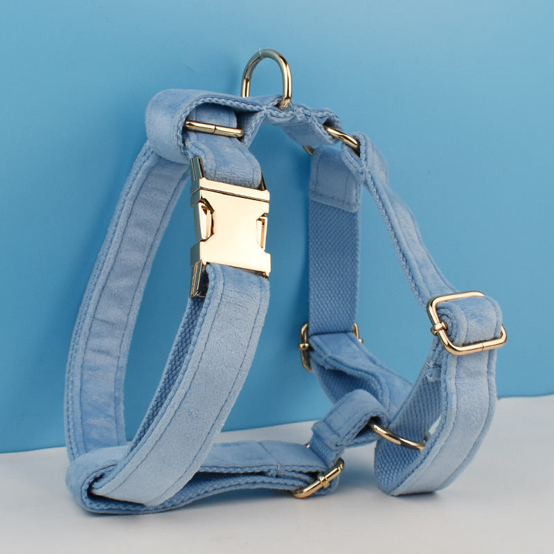 Sky Blue Dog Collar Leash Harness