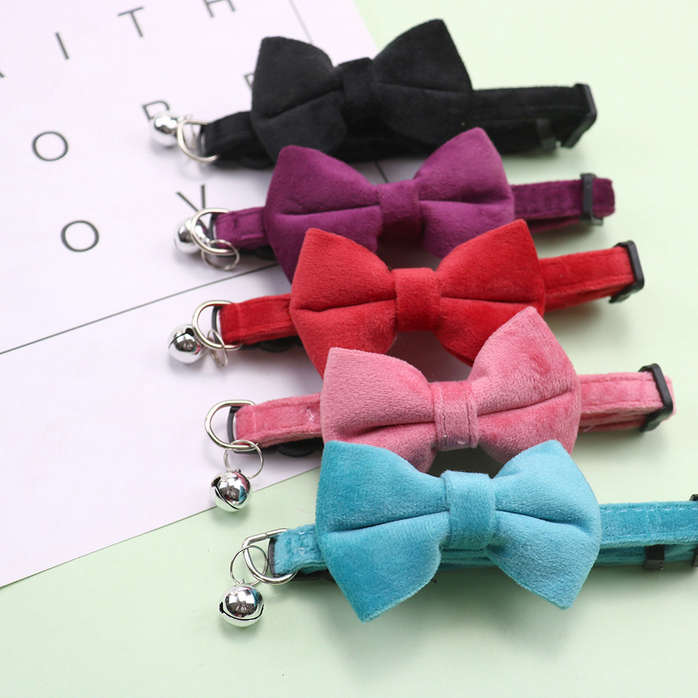 New Pet Bow Collar Velvet