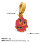 Color Dripping Oil Strawberry Peach Shape Fruit Series Pendant