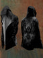 Viking Raven Hooded Black Cardigan