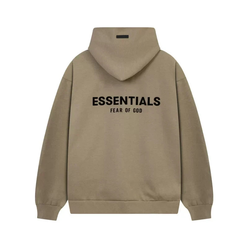 FOG ESSENTIALS Fashion High Street Letter Plush Autumn/Winter Casual Plush Hooded Sweatshirt Pants Set for Men (4)