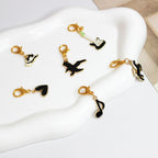 Popular Diy Mark Buckle Black Dripping Oil Love Music Festival Keychain Pendant