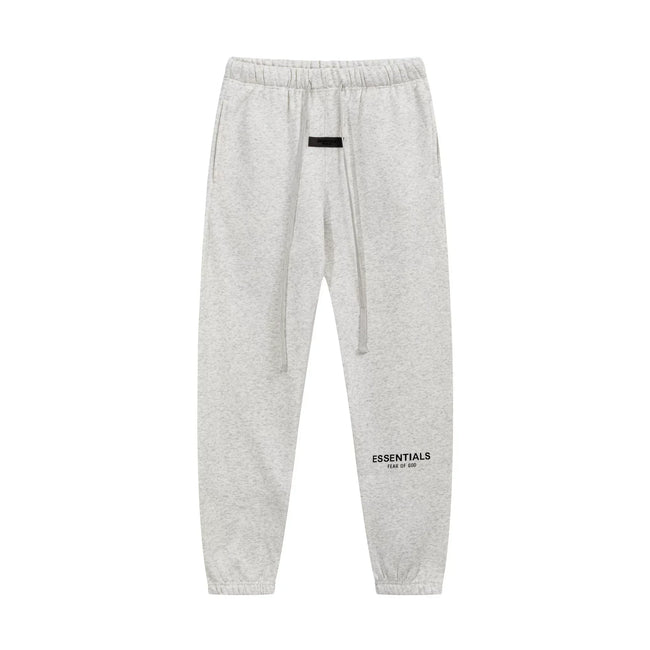 Fear of God Essentials Front & Back Logo Hoodie & Sweatpants Set Light Oat Heather Main Image