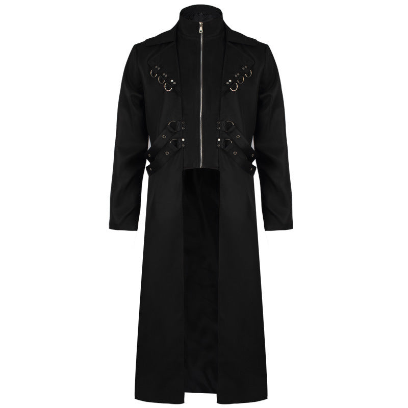 Gothic Steampunk Buckled Long Trench Coat
