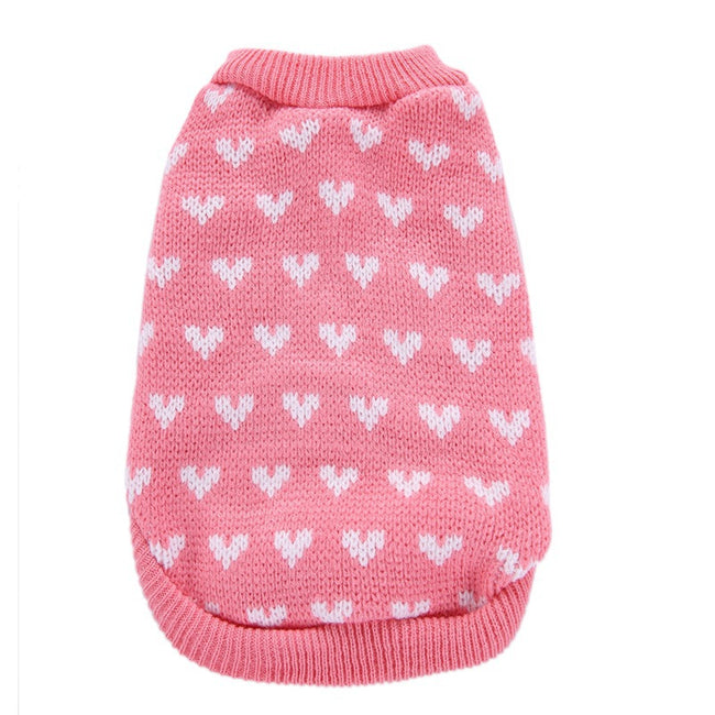 Autumn And Winter Warm Red Pink Love Dog Clothes Main Image