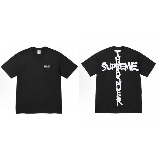 Supreme × Thrasher Cross Logo Tee – Black Hover Image