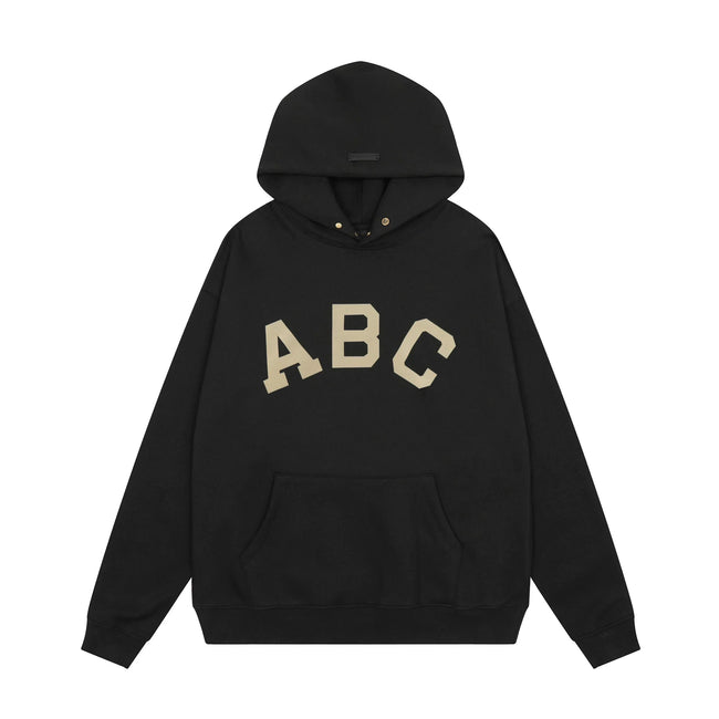 FOG double line heavyweight high street trendy brand hooded sweatshirt with plush loose sweatshirt jacket suitable for men and women, youthful and popular style (5) Hover Image