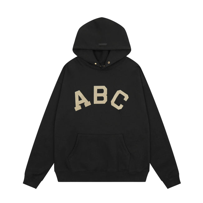 FOG double line heavyweight high street trendy brand hooded sweatshirt with plush loose sweatshirt jacket suitable for men and women, youthful and popular style (5) Hover Image