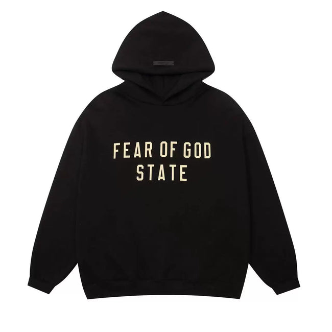 FOG double line heavyweight high street trendy brand hooded sweatshirt with plush loose sweatshirt jacket suitable for men and women, youthful and popular style (33) Hover Image