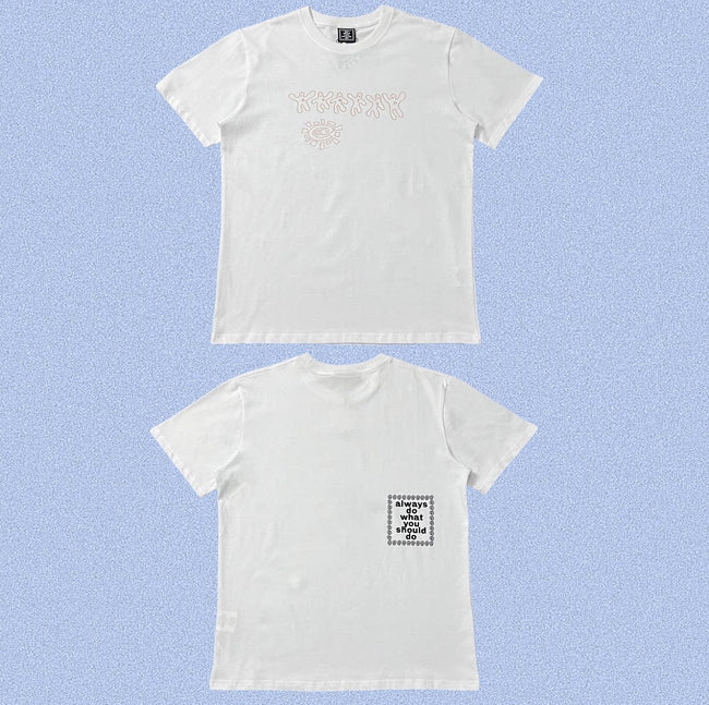 ADWYSD White Subtle Text Print Tee Hover Image