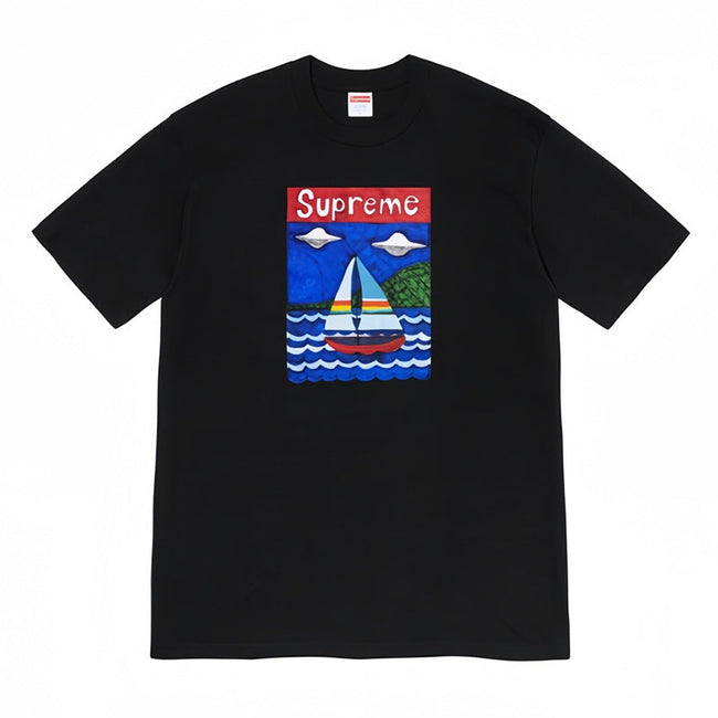 Supreme Sailboat Painting Graphic Tee – Black Hover Image