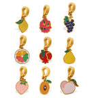 Color Dripping Oil Strawberry Peach Shape Fruit Series Pendant