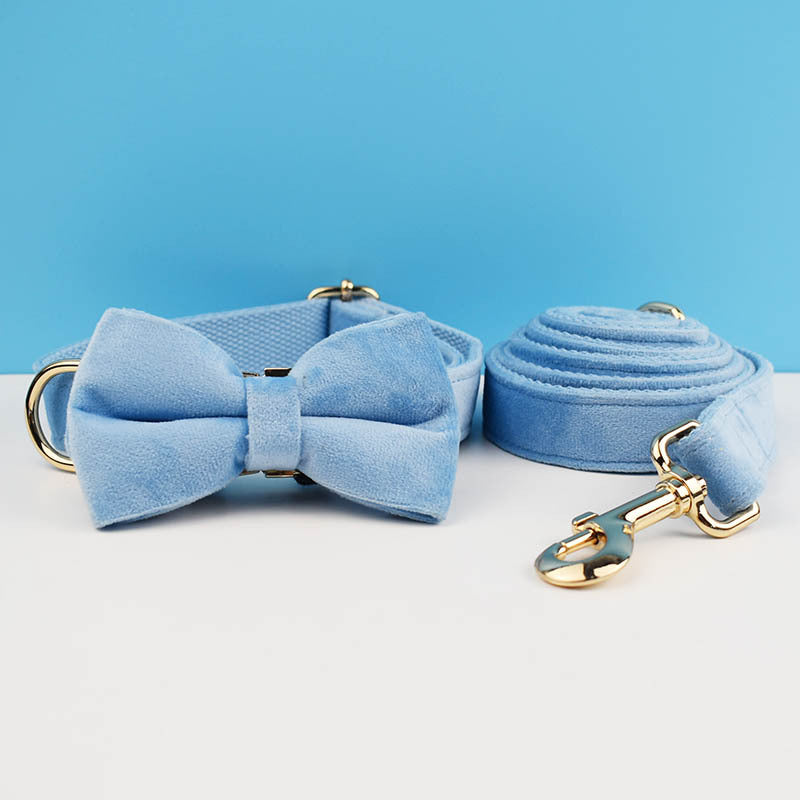 Sky Blue Dog Collar Leash Harness
