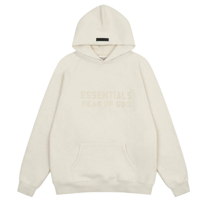 FOG double line heavyweight high street trendy brand hooded sweatshirt with plush loose sweatshirt jacket suitable for men and women, youthful and popular style (36) Hover Image