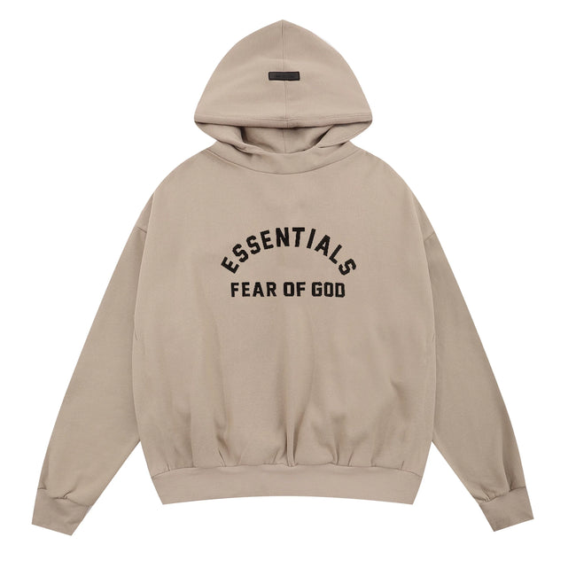 FOG double line heavyweight high street trendy brand hooded sweatshirt with plush loose sweatshirt jacket suitable for men and women, youthful and popular style (25) Hover Image