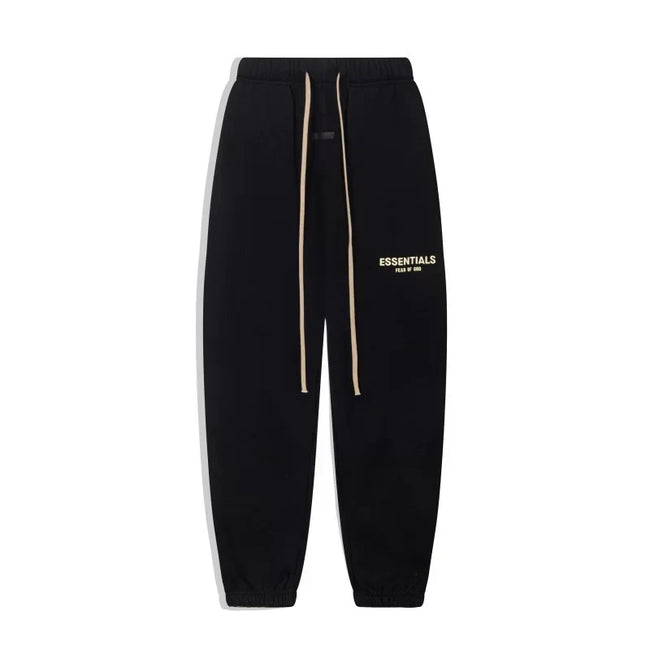 FOG ESSENTIALS Fashion High Street Letter Plush Autumn/Winter Casual Plush Hooded Sweatshirt Pants Set for Men (10) Hover Image