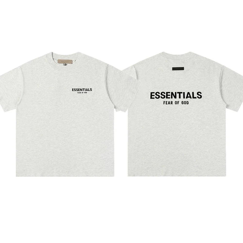 FOG double-line ESSENTIALS short-sleeved T-shirt men European and American couples trendy brand round neck loose cleanfit half-sleeved women (3)