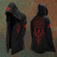 Red Norse Compass & Raven Hooded Black Cardigan