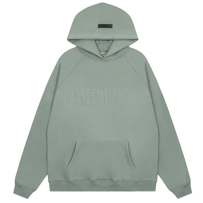 FOG double line heavyweight high street trendy brand hooded sweatshirt with plush loose sweatshirt jacket suitable for men and women, youthful and popular style (37) Hover Image