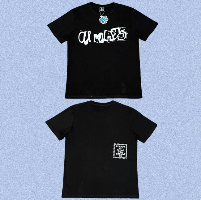 ADWYSD Black Chaos Letter Graphic Tee Hover Image