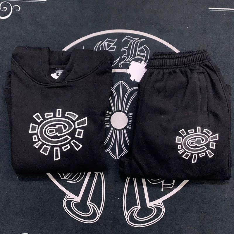 ADWYSD Logo Heavyweight Hoodie and Sweatpants Set - Black