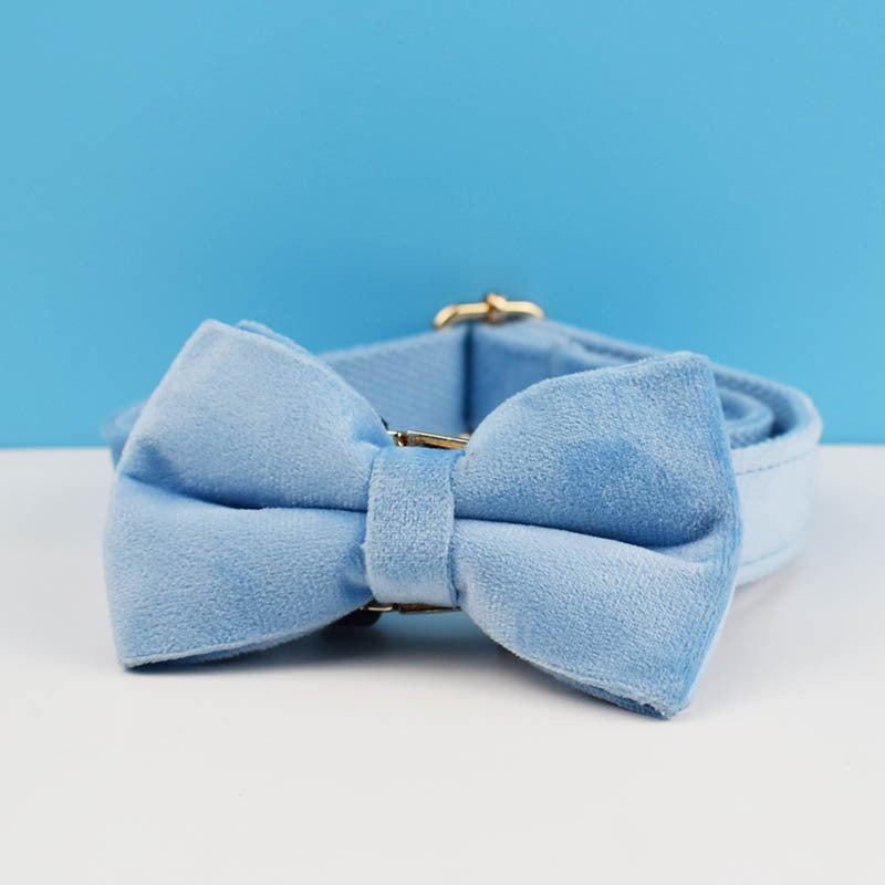 Sky Blue Dog Collar Leash Harness