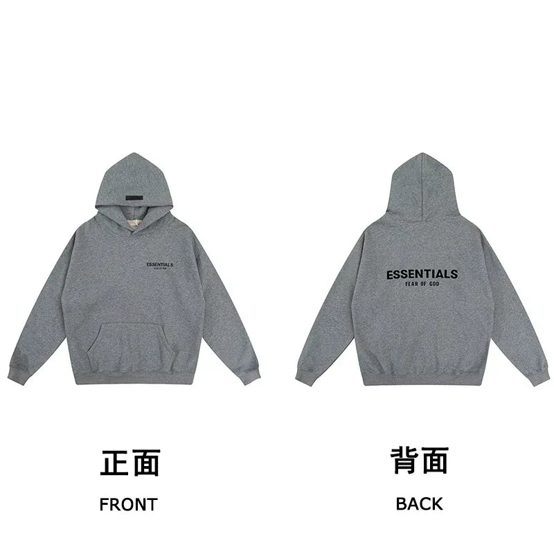 Fog autumn/winter hoodie, sweatpants, long pants with fleece hoodie, versatile letter essentials, loose and trendy ins top (40)