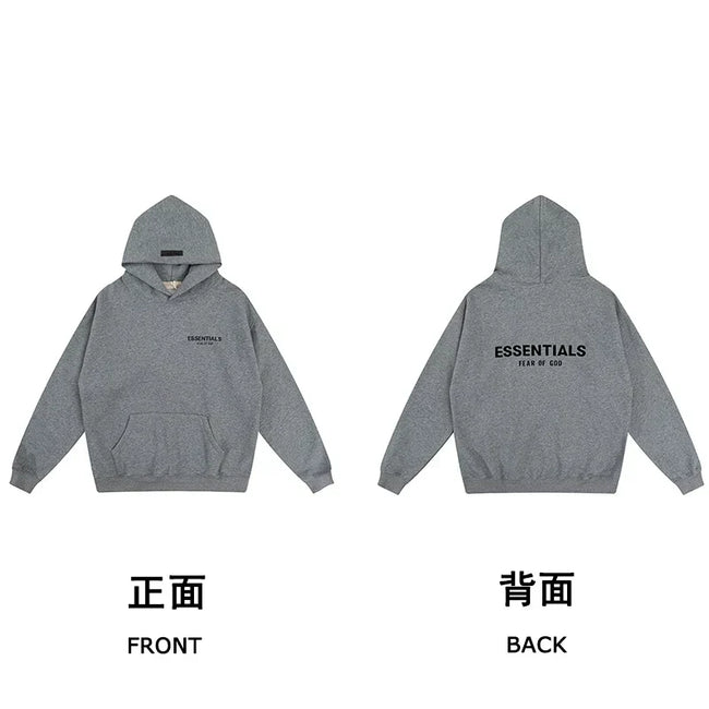 Fog autumn/winter hoodie, sweatpants, long pants with fleece hoodie, versatile letter essentials, loose and trendy ins top (40) Hover Image