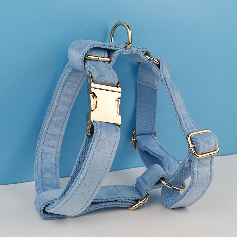 Sky Blue Dog Collar Leash Harness