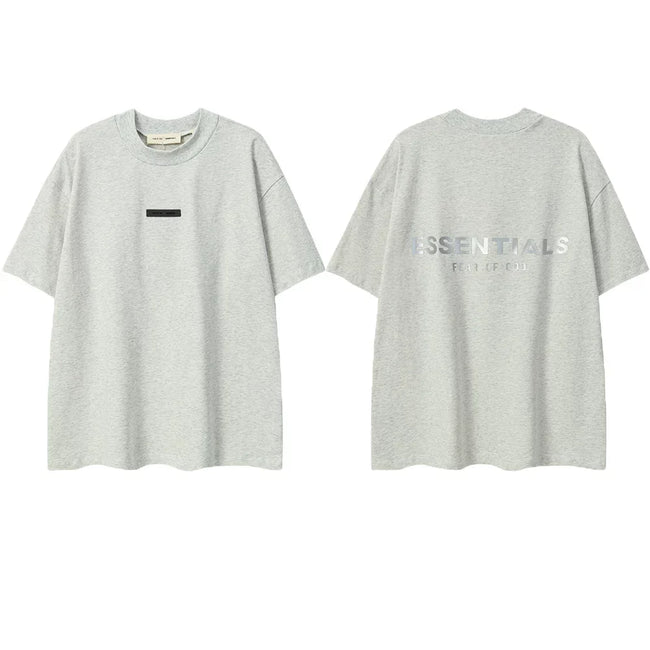ESSENTIALS Short sleeved T-shirt European and American High Street FOG Double Line Men's and Women's American Trendy Brand Pure Cotton Round Neck Loose Set (54) Hover Image