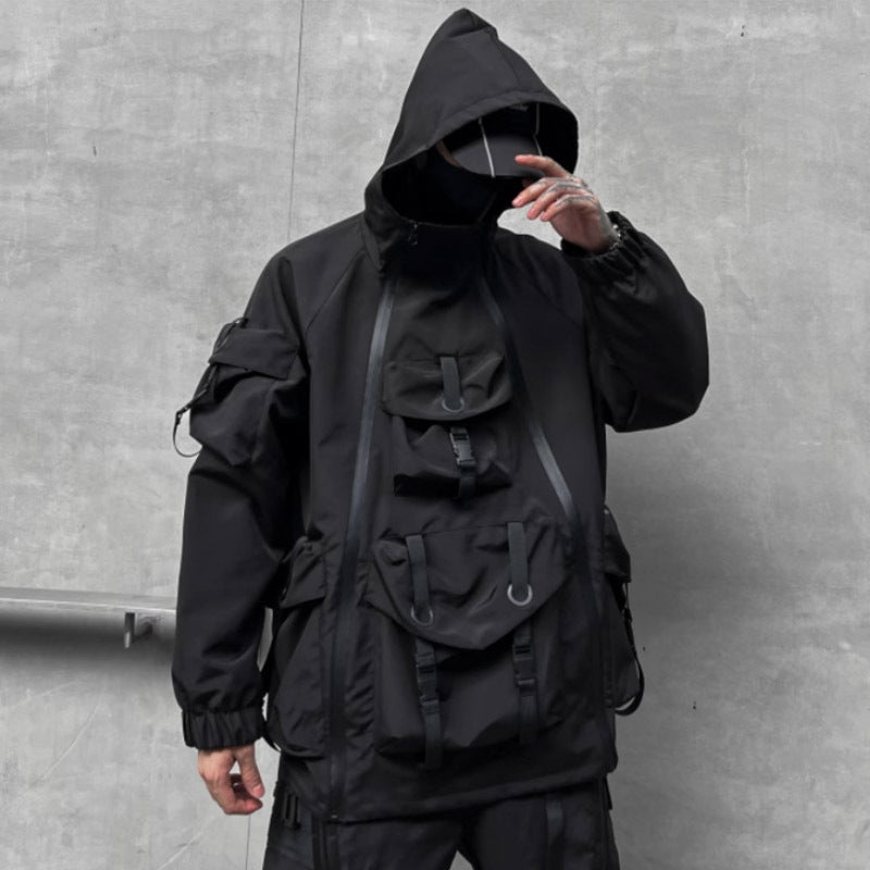 Pocket Asymmetric Black Jacket