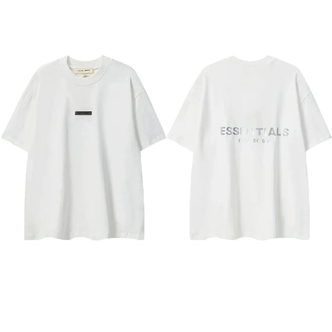 ESSENTIALS Short sleeved T-shirt European and American High Street FOG Double Line Men's and Women's American Trendy Brand Pure Cotton Round Neck Loose Set (52) Hover Image
