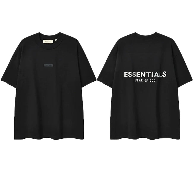 ESSENTIALS Short sleeved T-shirt European and American High Street FOG Double Line Men's and Women's American Trendy Brand Pure Cotton Round Neck Loose Set (50) Hover Image