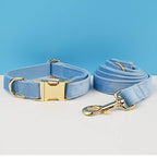Sky Blue Dog Collar Leash Harness