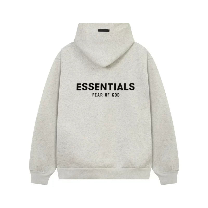 FOG ESSENTIALS Fashion High Street Letter Plush Autumn/Winter Casual Plush Hooded Sweatshirt Pants Set for Men (2)