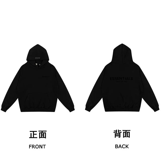 Fog autumn/winter hoodie, sweatpants, long pants with fleece hoodie, versatile letter essentials, loose and trendy ins top (39) Hover Image