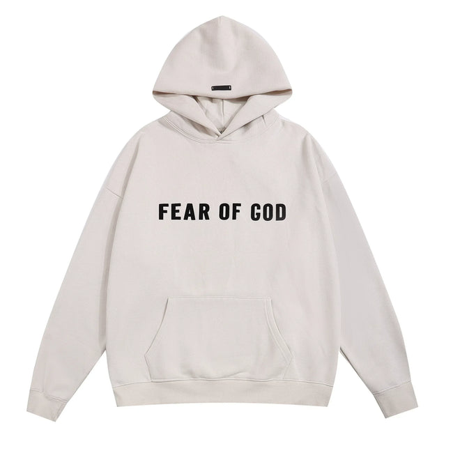 FOG double line heavyweight high street trendy brand hooded sweatshirt with plush loose sweatshirt jacket suitable for men and women, youthful and popular style (23) Hover Image