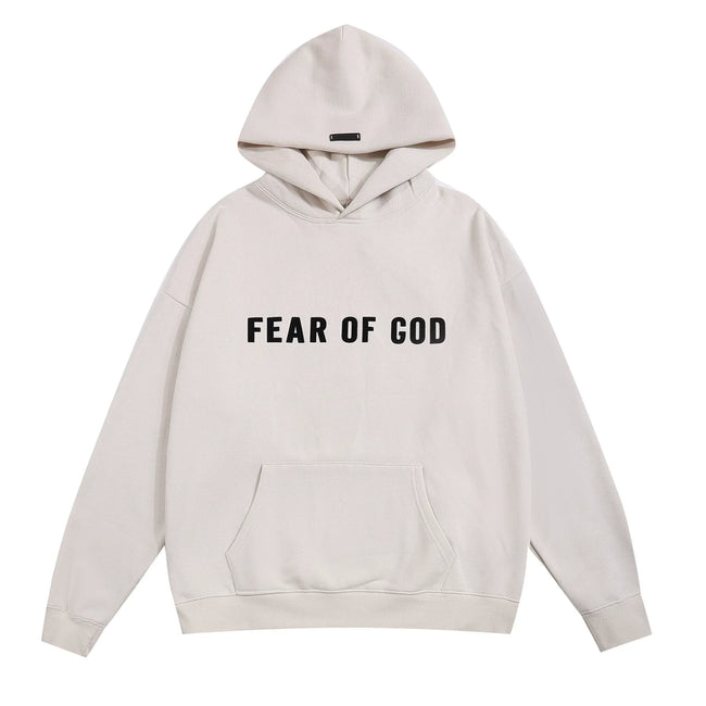 FOG double line heavyweight high street trendy brand hooded sweatshirt with plush loose sweatshirt jacket suitable for men and women, youthful and popular style (23) Hover Image