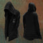 Norse Valknut & Runic Hem Hooded Black Cardigan